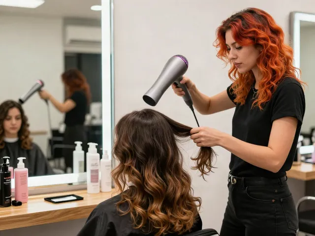 Die Verwendung des Laifen Haartrockners in einem modernen Schönheitssalon.