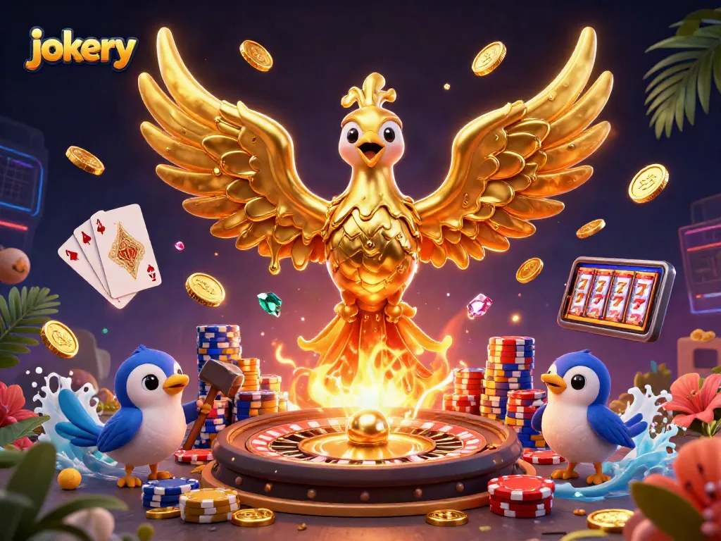 Experience the excitement of jokery with dynamic casino elements and golden phoenix.